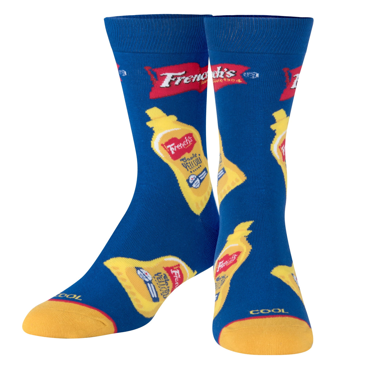 Cool Socks French's Mustard Hot Sauce Spicy Crew Socks, Size Large