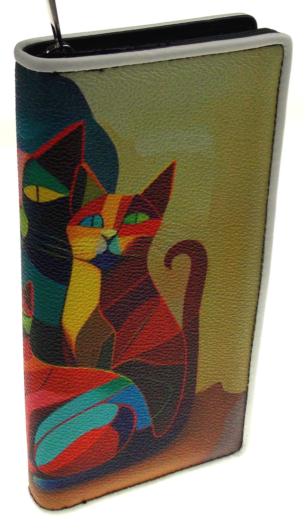 Comeco Many Cat Art Wallet Color Zip Up Purse Book Shaped