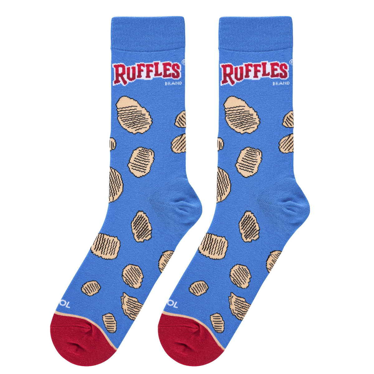 Cool Socks Ruffles Chips Snack Foodie Crew Socks, Size Medium