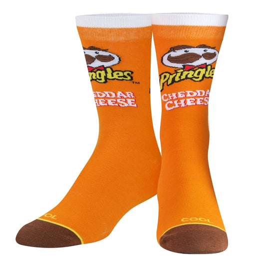 Cool Socks, Pringles Cheddar Cheese Chips, Mens Womens Crew, Funny  Print, Large
