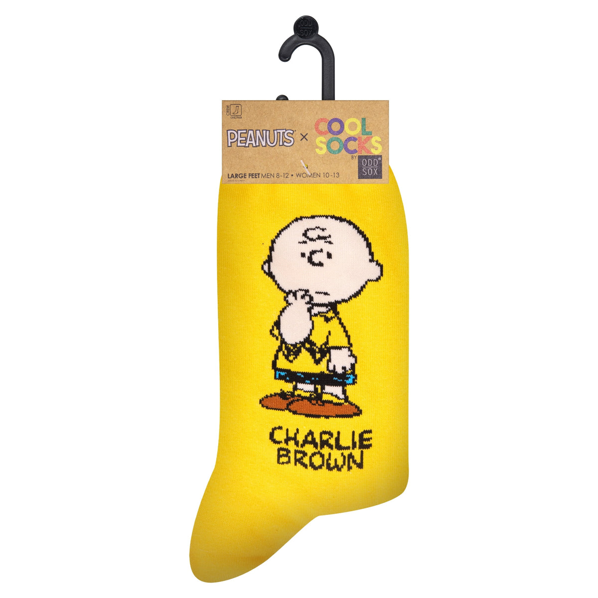 Cool Socks Charlie Brown Peanuts Cartoon Retro Crew Socks, Size Medium