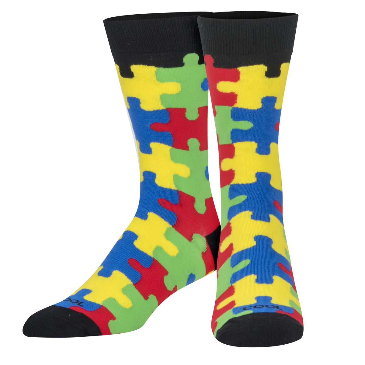 Cool Socks Novelty Crew Socks Men's Women's, Puzzled, Graphic Print, Large