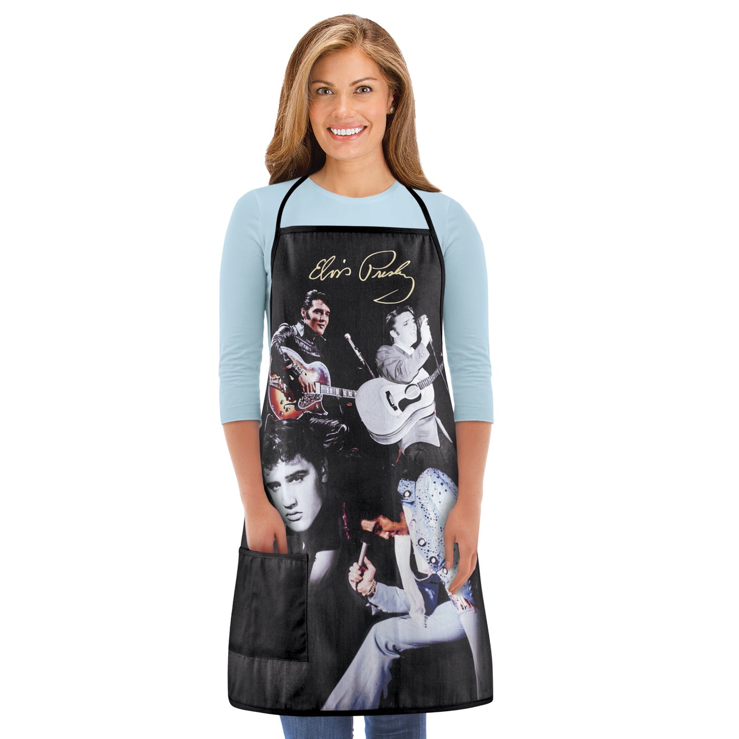 Collections Etc Elvis Presley Black Apron with Side Pocket