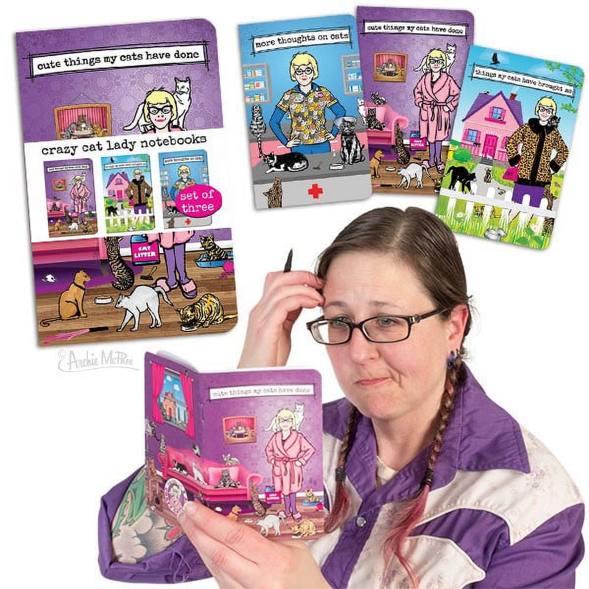Crazy Cat Lady Notebooks: Set of 3
