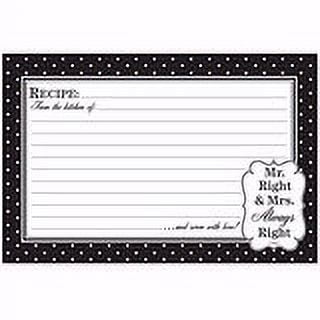 Brownlow Gift 96570 Recipe Cards - Mr & Mrs Always Right, Pack of 36