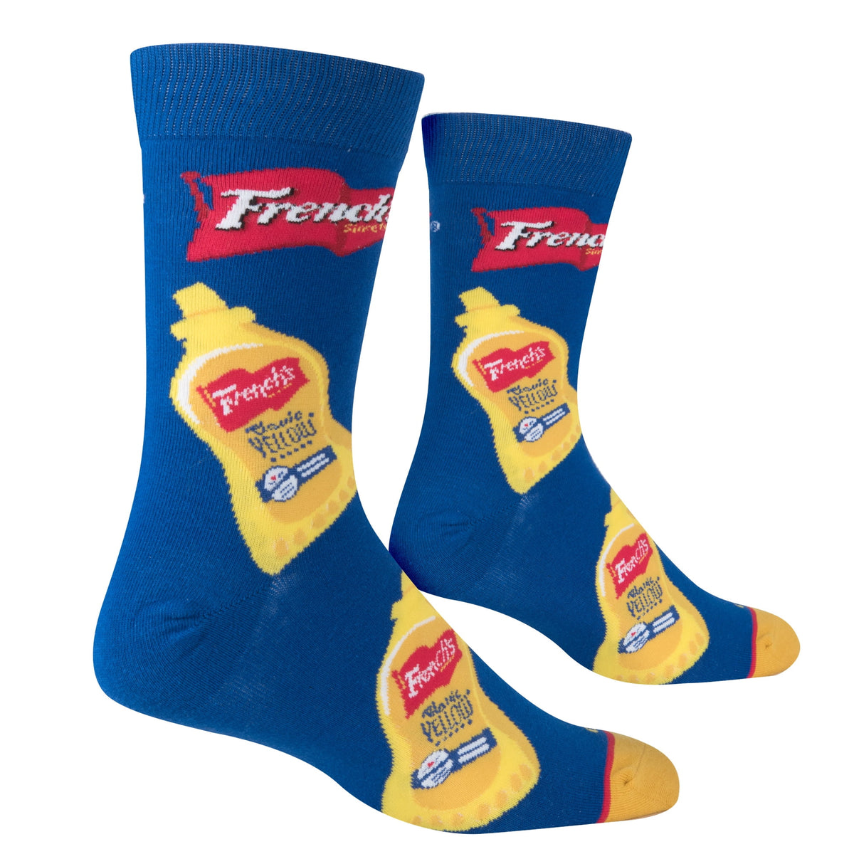 Cool Socks French's Mustard Hot Sauce Spicy Crew Socks, Size Large