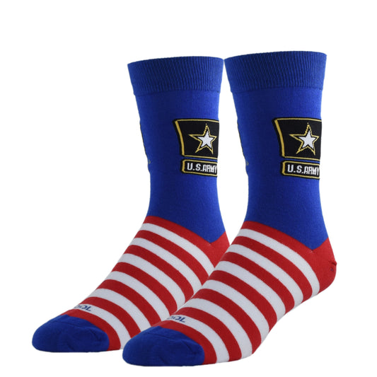 Cool Socks USA Army Flag Military Patriotic Crew Socks, Size Large
