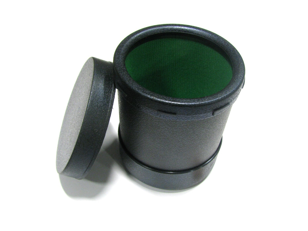Koplow Games Plastic Dice Cup with Twist-Off Lid  4 Felt-Lined Gaming Dice Cup for Board Games, RPGs & Travel Storage, Durable Black Plastic Exterior