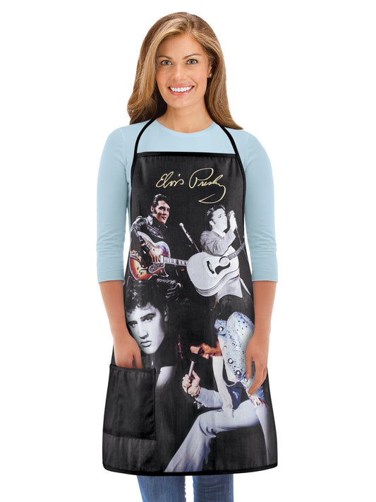 Collections Etc Elvis Presley Black Apron with Side Pocket