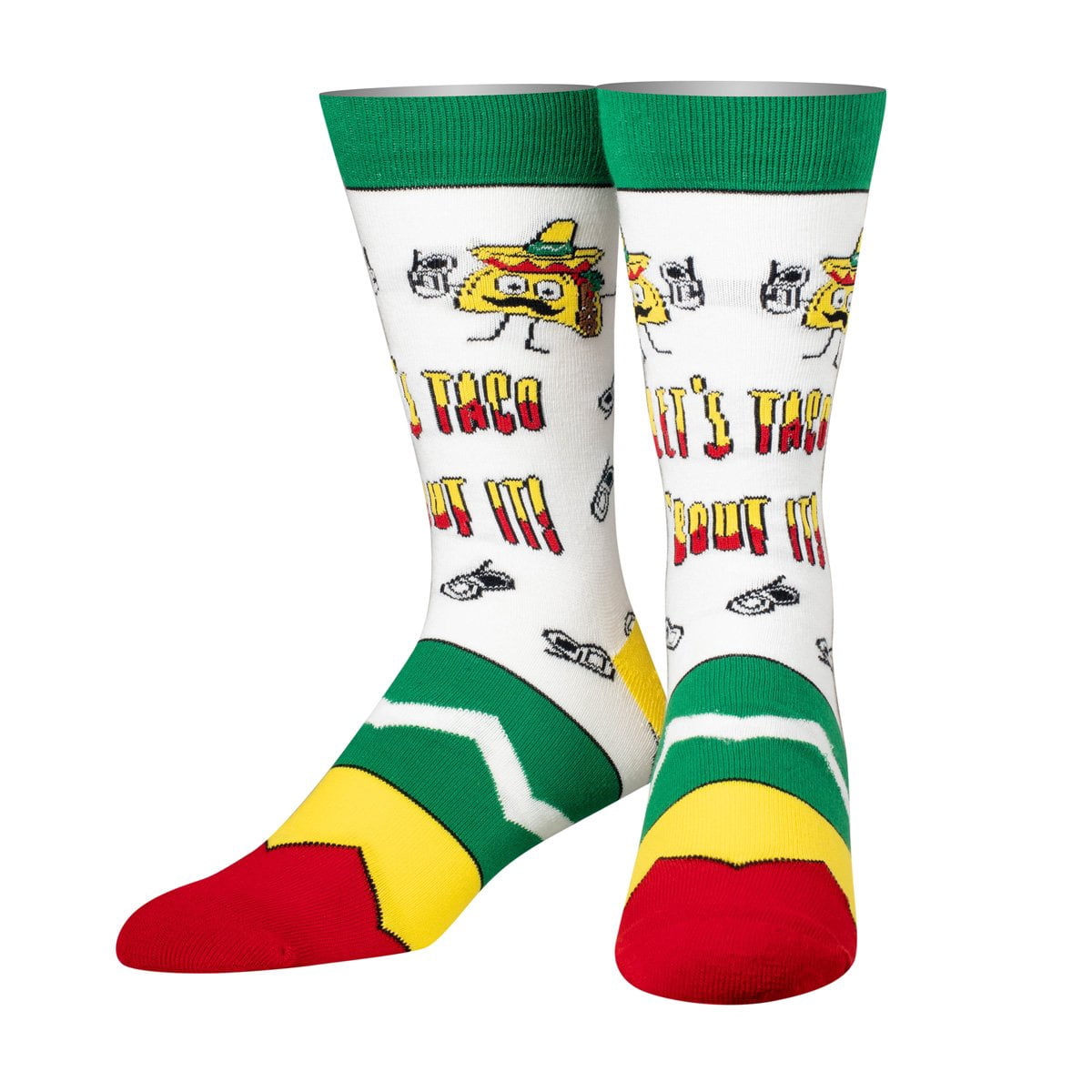 Lets Taco Bout IT White One Size Fits Most Crew Socks
