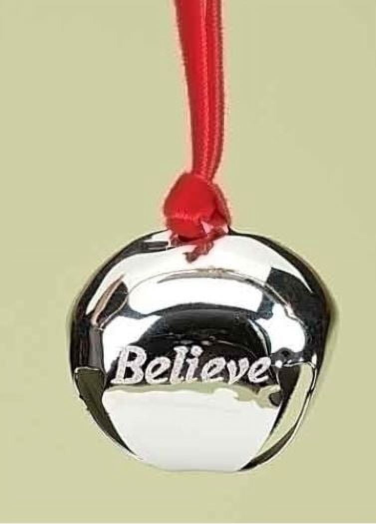 Believe Polar Express Bell Ornament by Roman Inc., Silver, Size: 1.5"