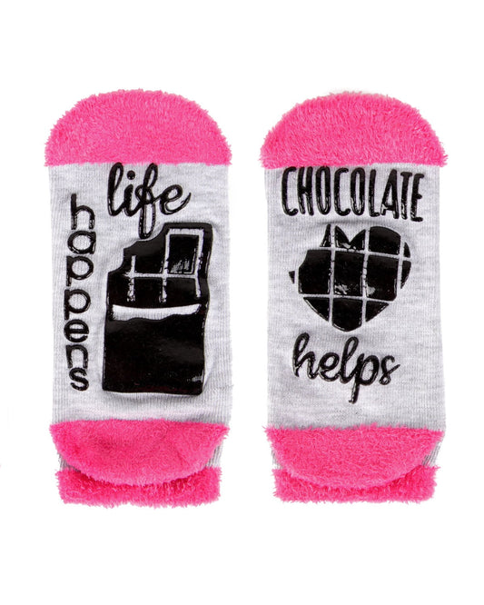 MeMoi Life Happens Chocolate Helps Low-Cut Non-Skid Socks - Womens - Female