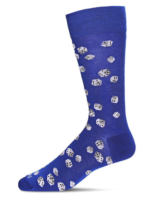 MeMoi Men's Roll of the Dice Bamboo Blend Novelty Crew Sock - Mens - Male, 10-13, Black
