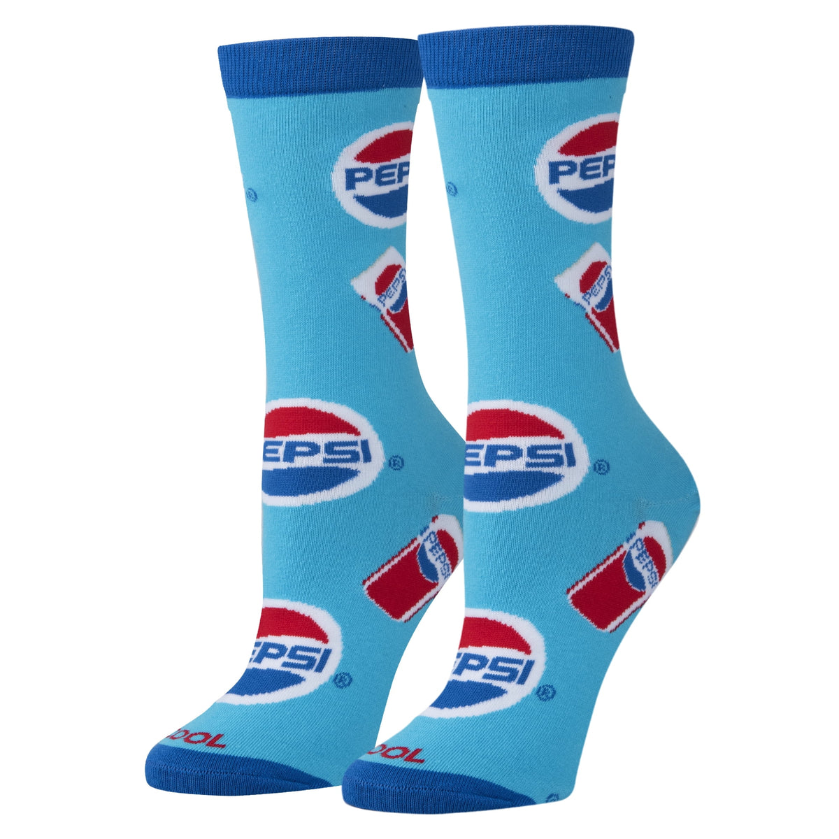 Cool Socks Pepsi Cans Soda Pop Crew Socks, Size Medium