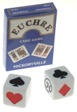 Hickoryville Euchre Playing Cards Bundle - 2 Euchre Decks in 1 Box with 2 White Suit Marker Dice