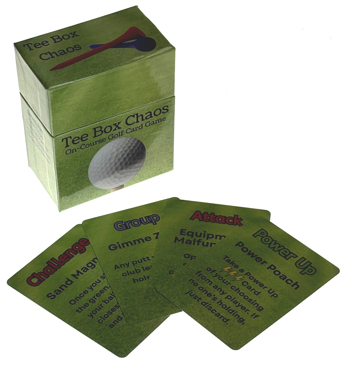 Tee Box Chaos - Waterproof Golf Course Card Deck | 105 Cards Add Strategic Fun to Your Round | Perfect for Golf Outings, Bachelor Parties & Corporate Events
