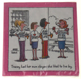 Keeping Fit & Slogan To Live By Beverage Cocktail Napkins White Novelty Gag Gift