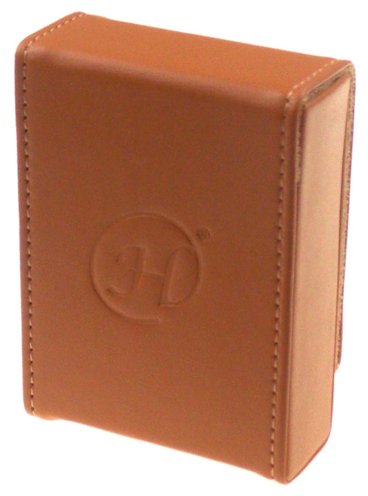 Single Deck Leather Playing Card Case/Holder - Fits Poker and Bridge size cards (Tan)