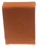 Single Deck Leather Playing Card Case/Holder - Fits Poker and Bridge size cards (Tan)