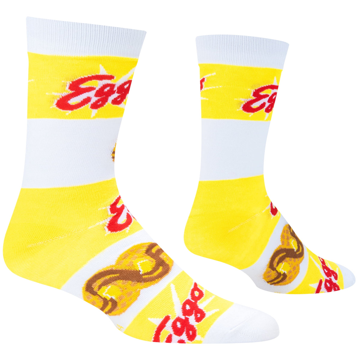 Crazy Socks, Eggo, Striped Breakfast Waffle, Men's Crew Socks Novelty Print