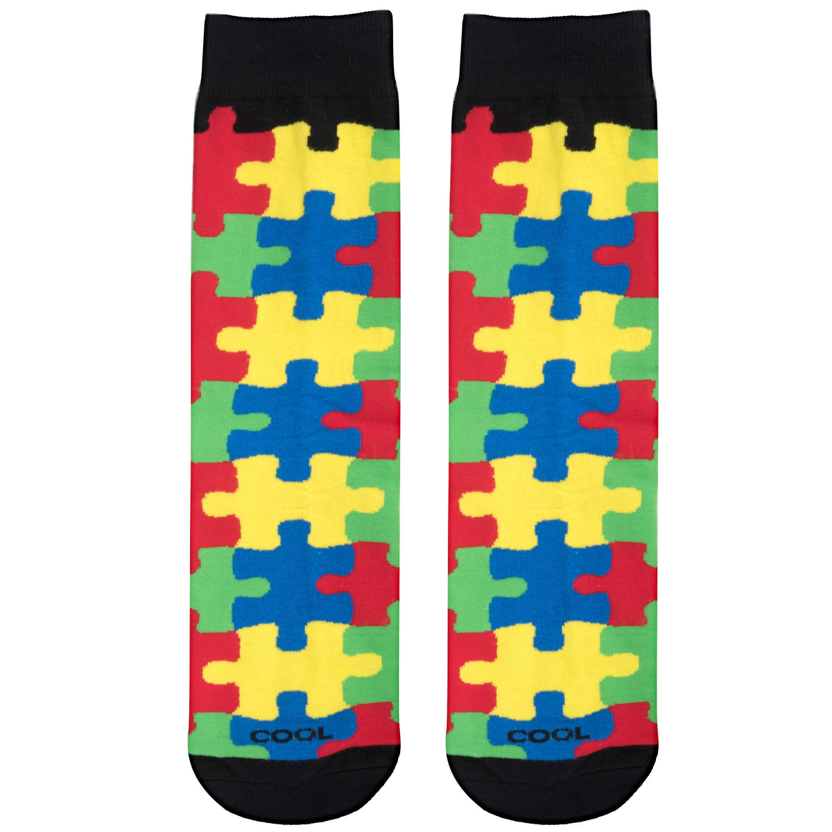 Cool Socks Novelty Crew Socks Men's Women's, Puzzled, Graphic Print, Large