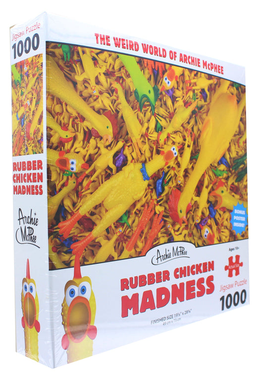 Accoutrements Rubber Chicken Madness Standard Funny Collectible Jigsaw Puzzle, Multicolored