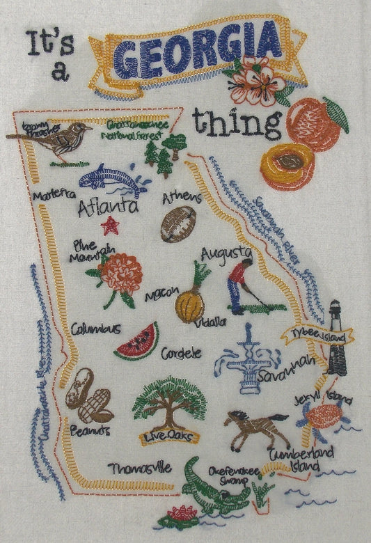 Georgia State White Flour Sack Towel