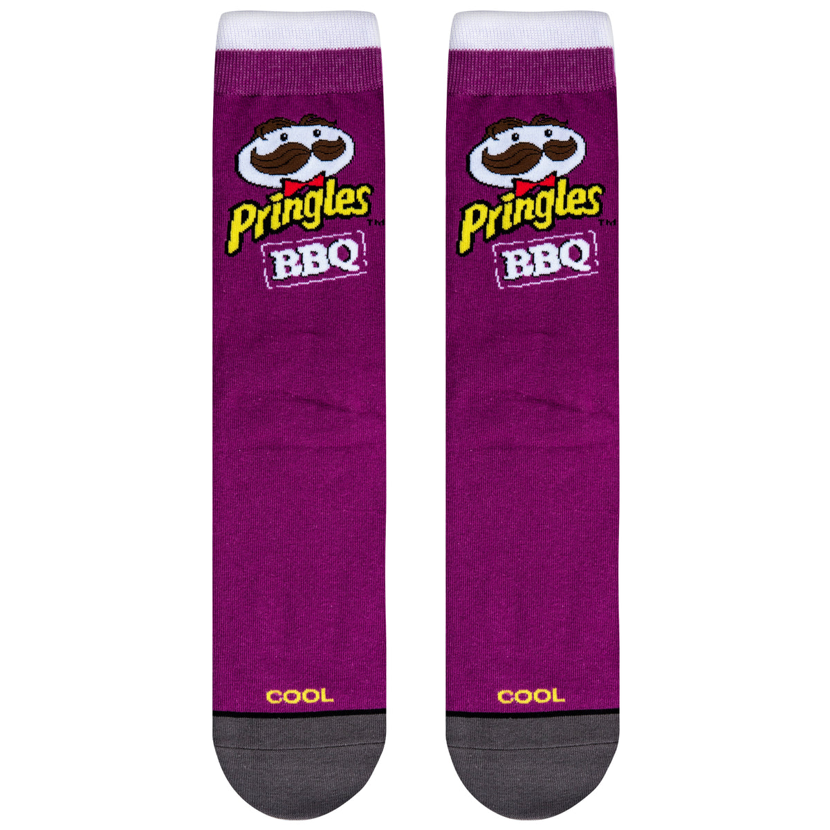 Cool Socks, Pringles BBQ Chips, Mens Womens Crew, Funny Graphic Print, Large