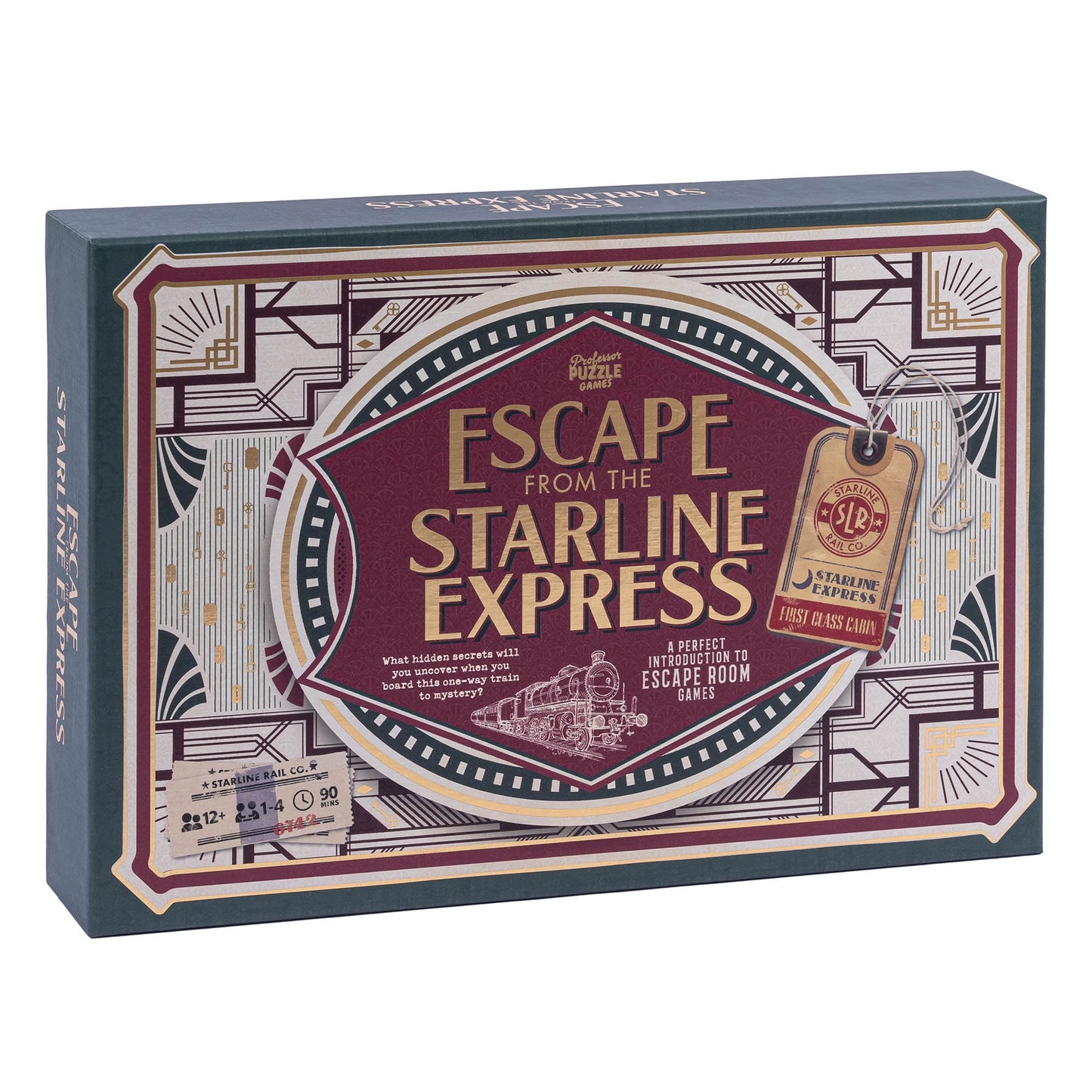 Professor Puzzle: Escape From The Starline Express: 2nd Edition - Escape Room Puzzle Board Game, Train Theft Mystery, Ages 12+, 2+ Players, 90 Min