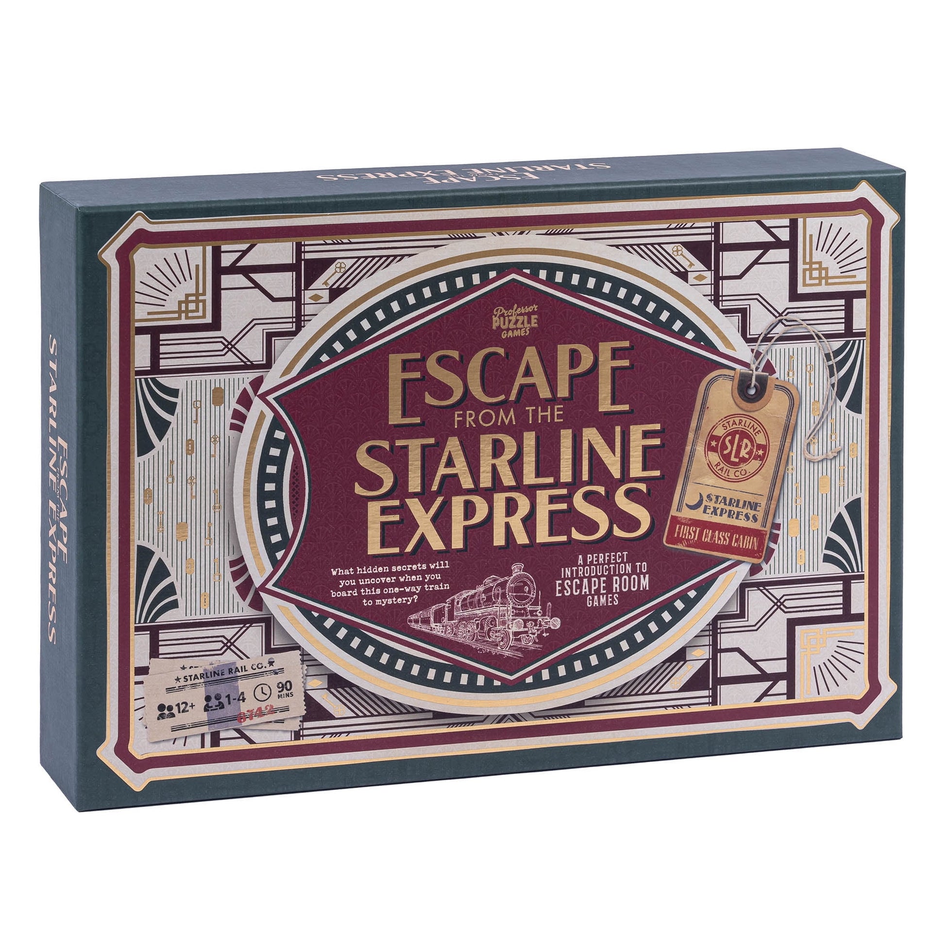 Professor Puzzle: Escape From The Starline Express: 2nd Edition - Escape Room Puzzle Board Game, Train Theft Mystery, Ages 12+, 2+ Players, 90 Min