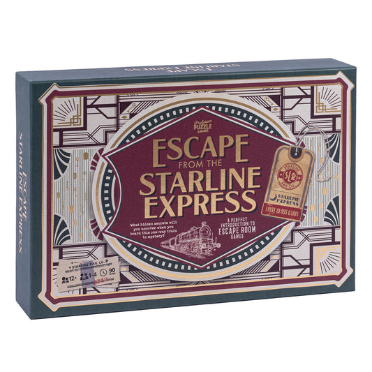 Professor Puzzle: Escape From The Starline Express: 2nd Edition - Escape Room Puzzle Board Game, Train Theft Mystery, Ages 12+, 2+ Players, 90 Min