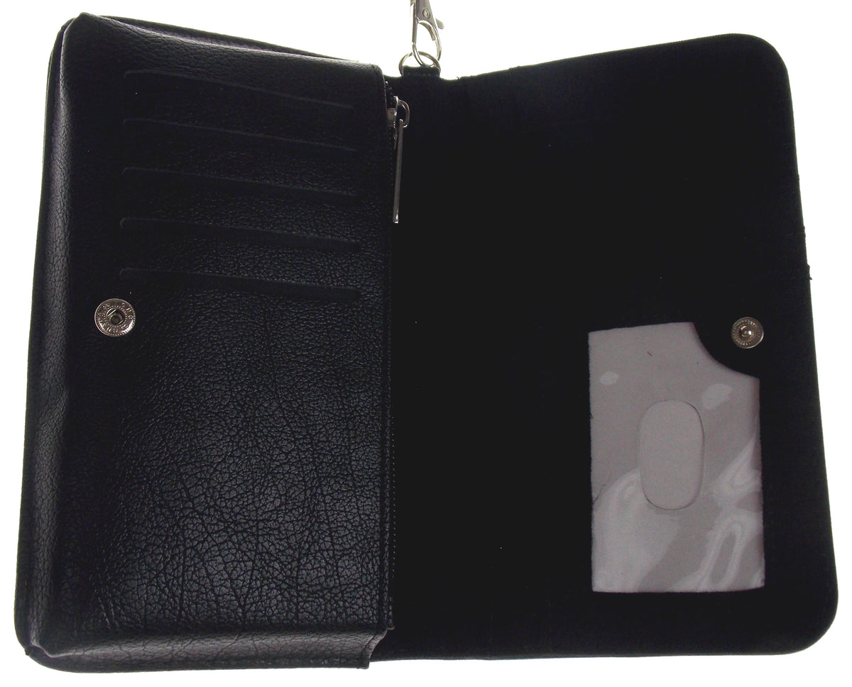 Little Red Riding Hood Black Faux Leather Wristlet Wallet Card Slots Zippered
