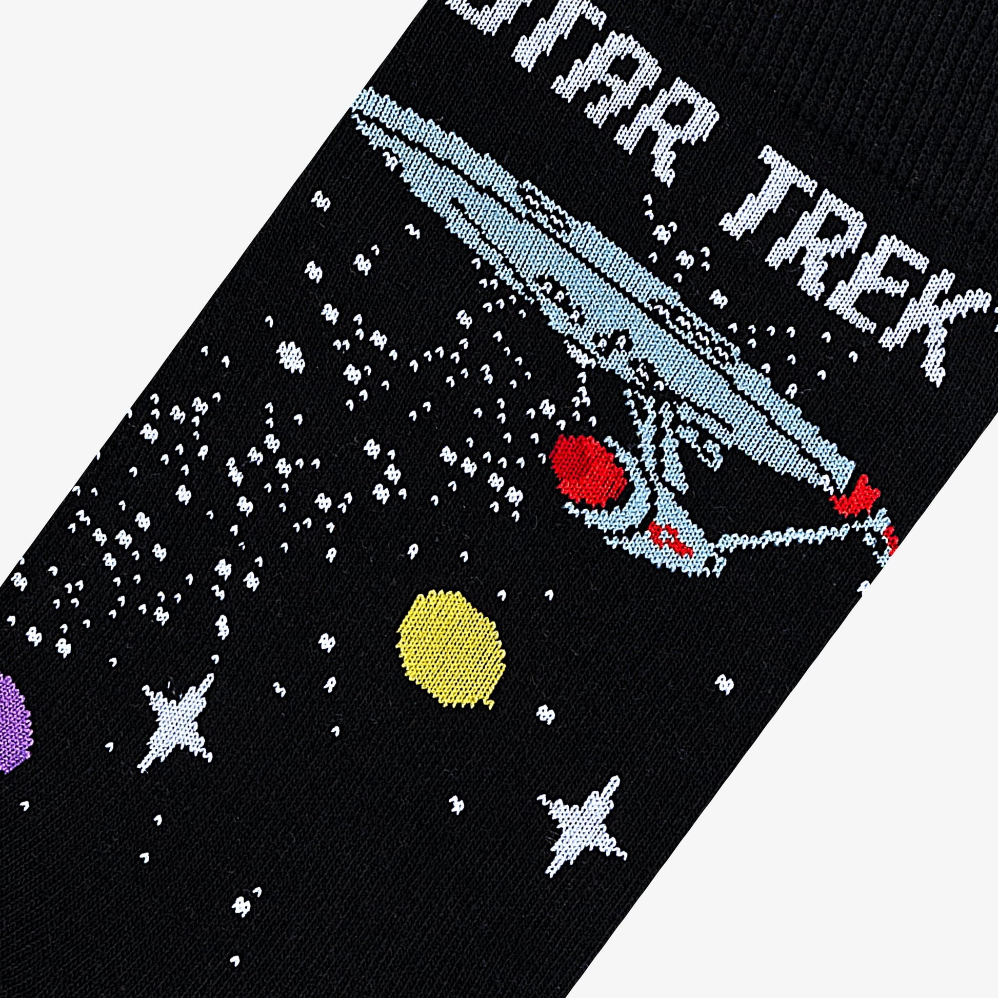 Cool Socks Star Trek Space Travel Retro Movie TV Crew Socks, Size Large