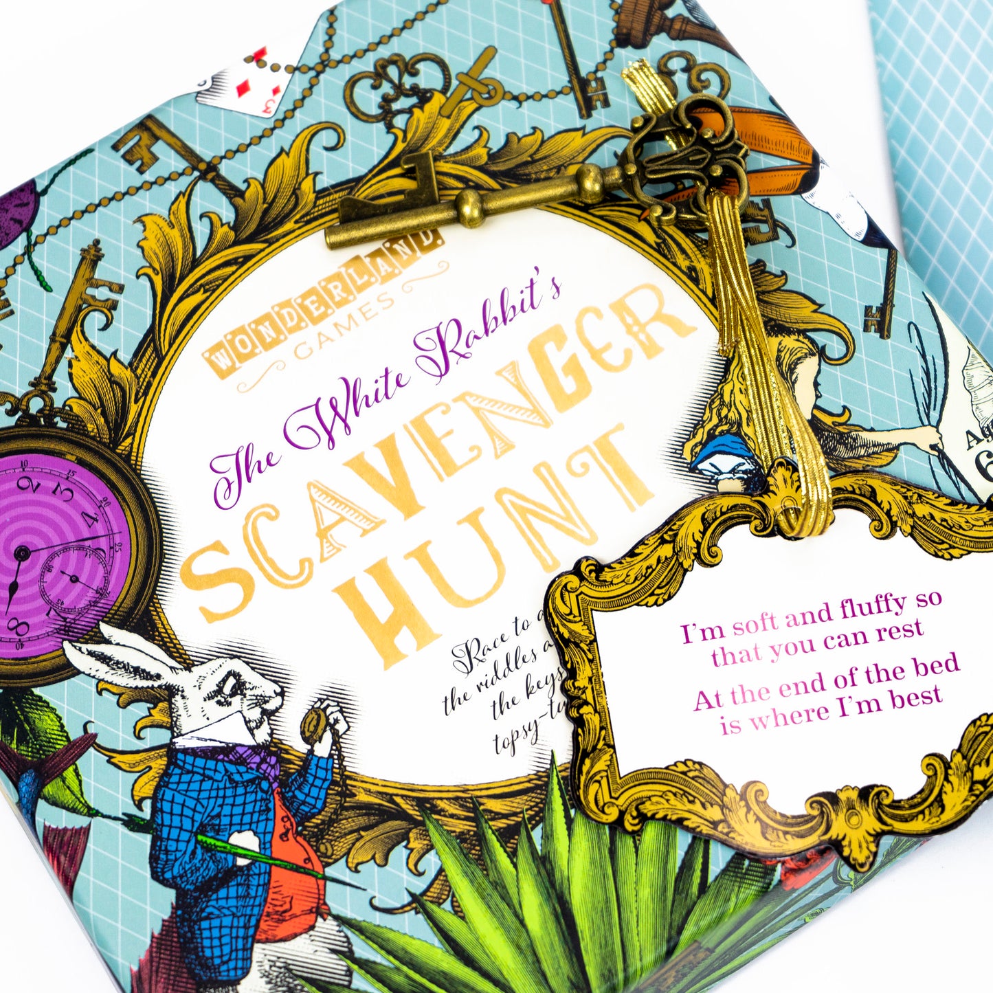 Professor Puzzle: The White Rabbit's Scavenger Hunt - Wonderland Games, Answer Riddles & Collect Keys In This Tipsy-Turvey Game, Kids 6+, 3+ Players