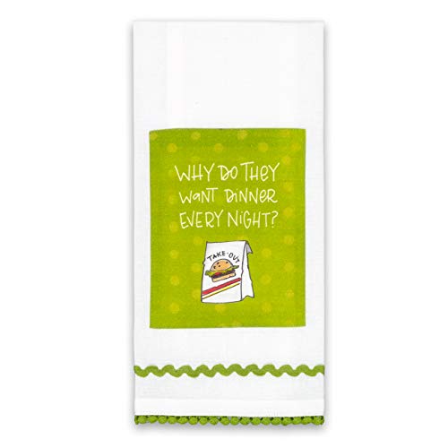 Brownlow Gifts Simply Sassy 100% Cotton Tea Towel, 18 x 28-Inches, Dinner Every Night