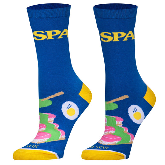 Cool Socks Spam Snack Foodie Crew Socks, Size Medium