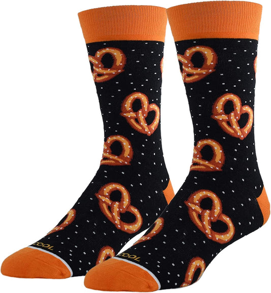 Cool Socks Novelty Crew Socks Men's Women's, Pretzel Snack, Graphic Print, Large