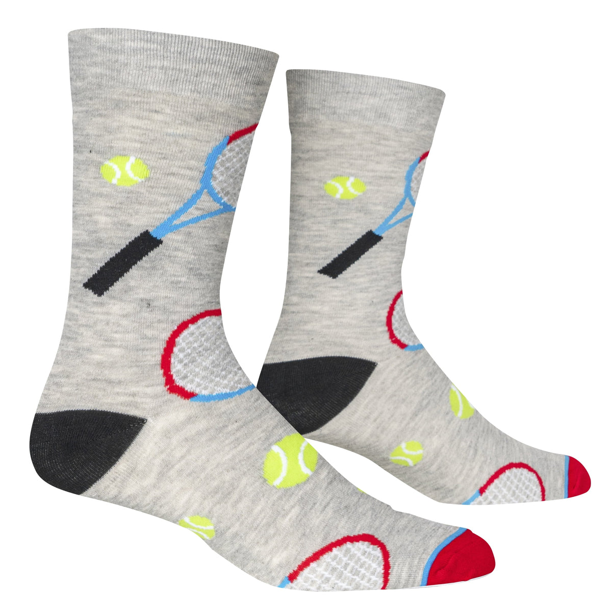 Crazy Socks Tennis Fun Print Novelty Crew Socks for Men