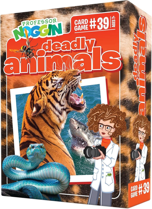 Professor Noggin: Deadly Animals Educational Card Game For 2 or more Players Ages 7 and up