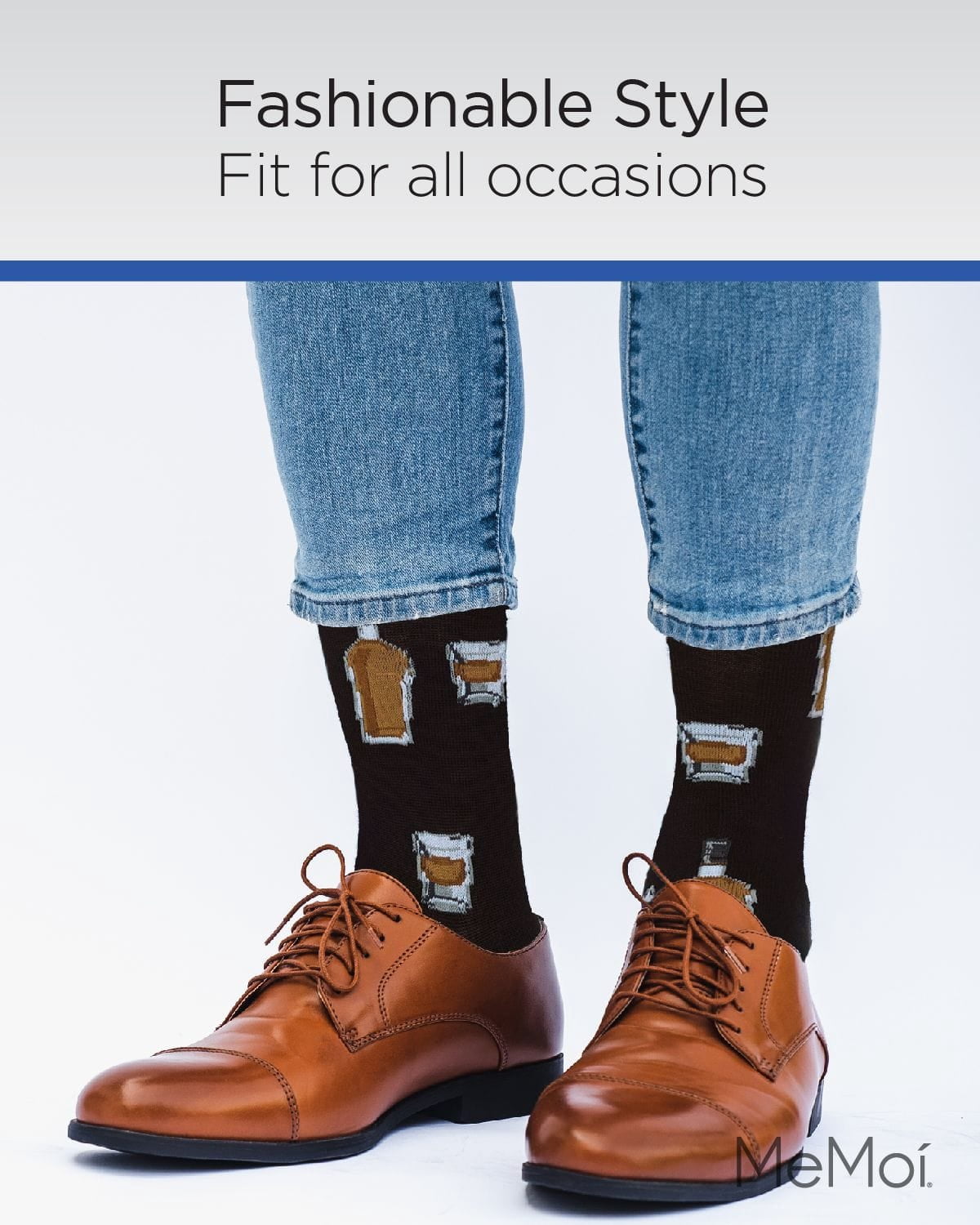 MeMoi Whiskey Bar Conversational Bamboo Blend Men's Socks - Mens - Male, 10-13, Black