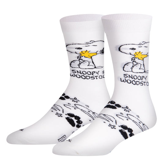 Cool Socks Snoopy & Woodstock Peanuts Cartoon Crew Socks, Size Medium