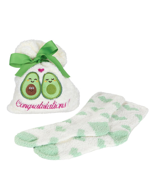MeMoi Congratulations Cozy Sock & Gift Bag Set | Socks By MeMoi One Size / Ivory