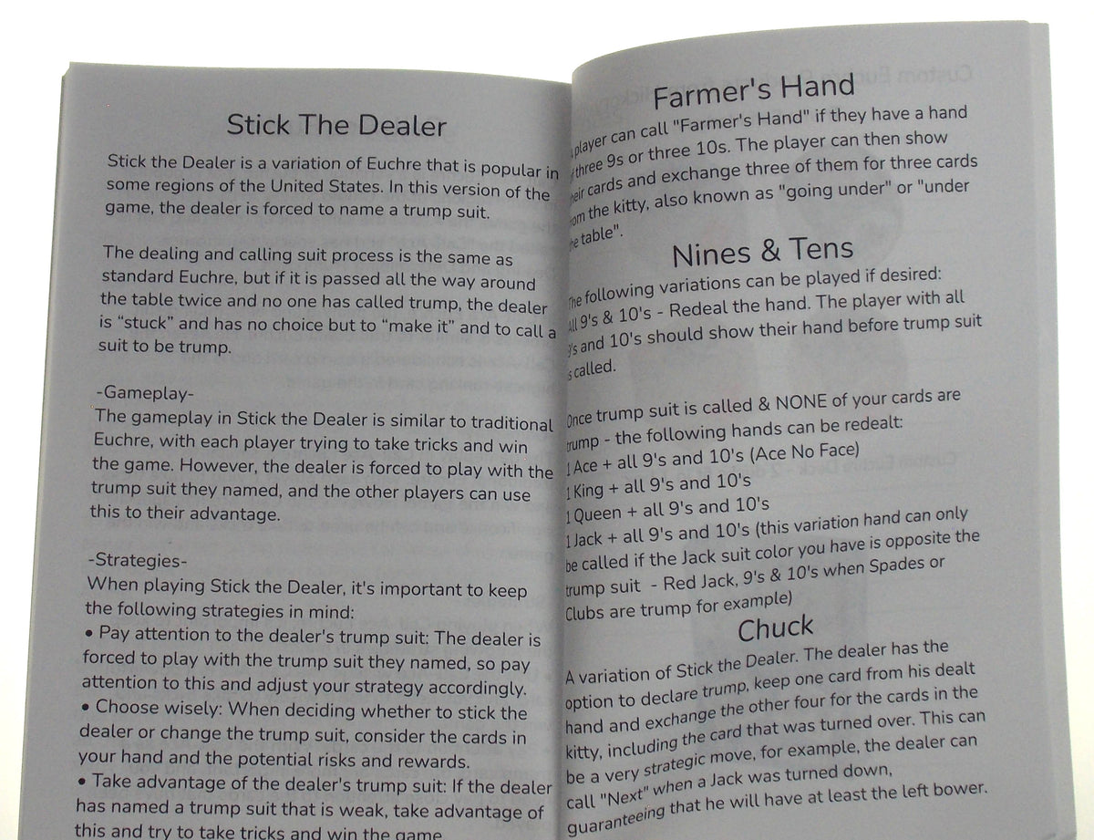 Euchre Score Book: Includes scoring directions & Euchre game variations you can play