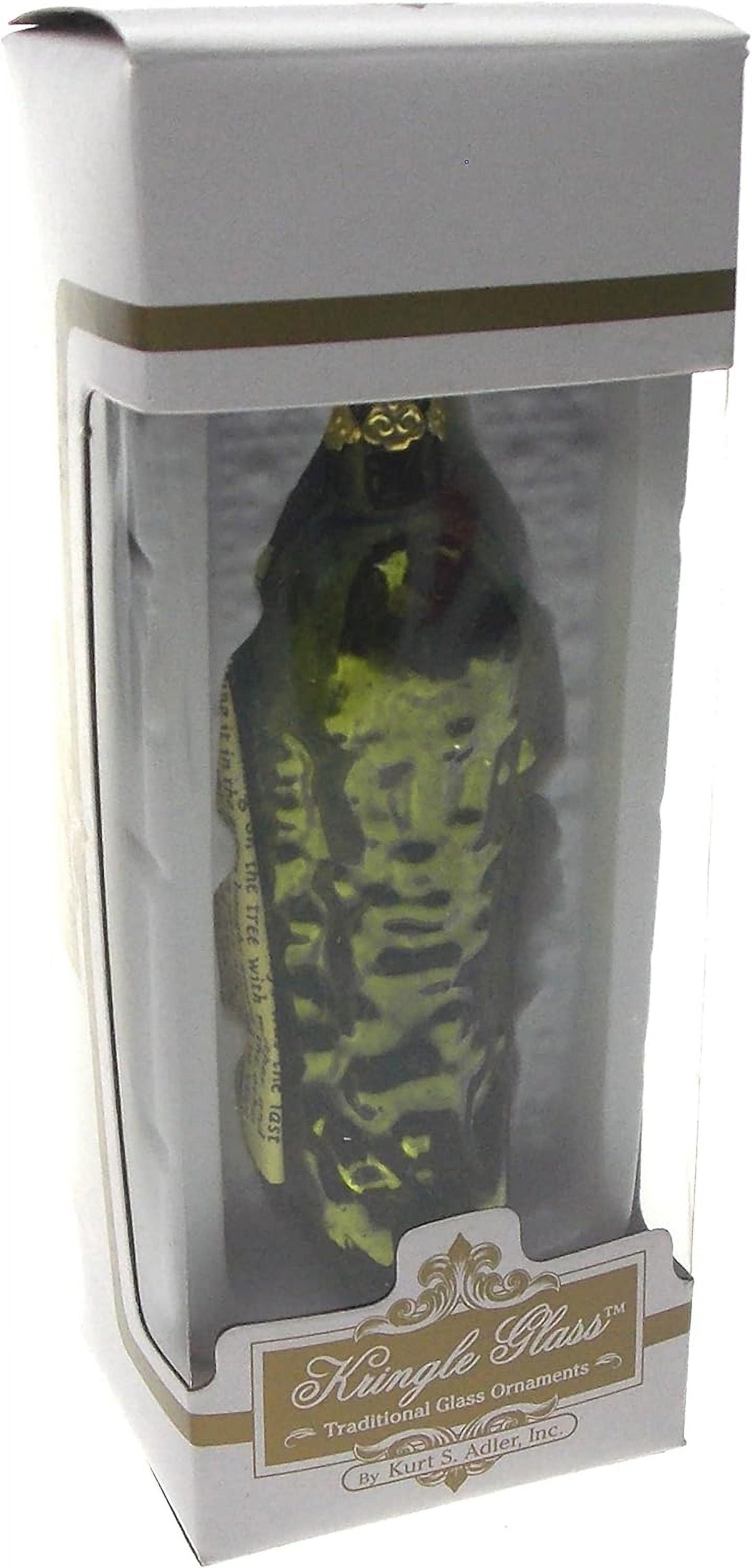 Yodeling Pickle Bundled with 4" Christmas Kringle Glass Pickle Ornament