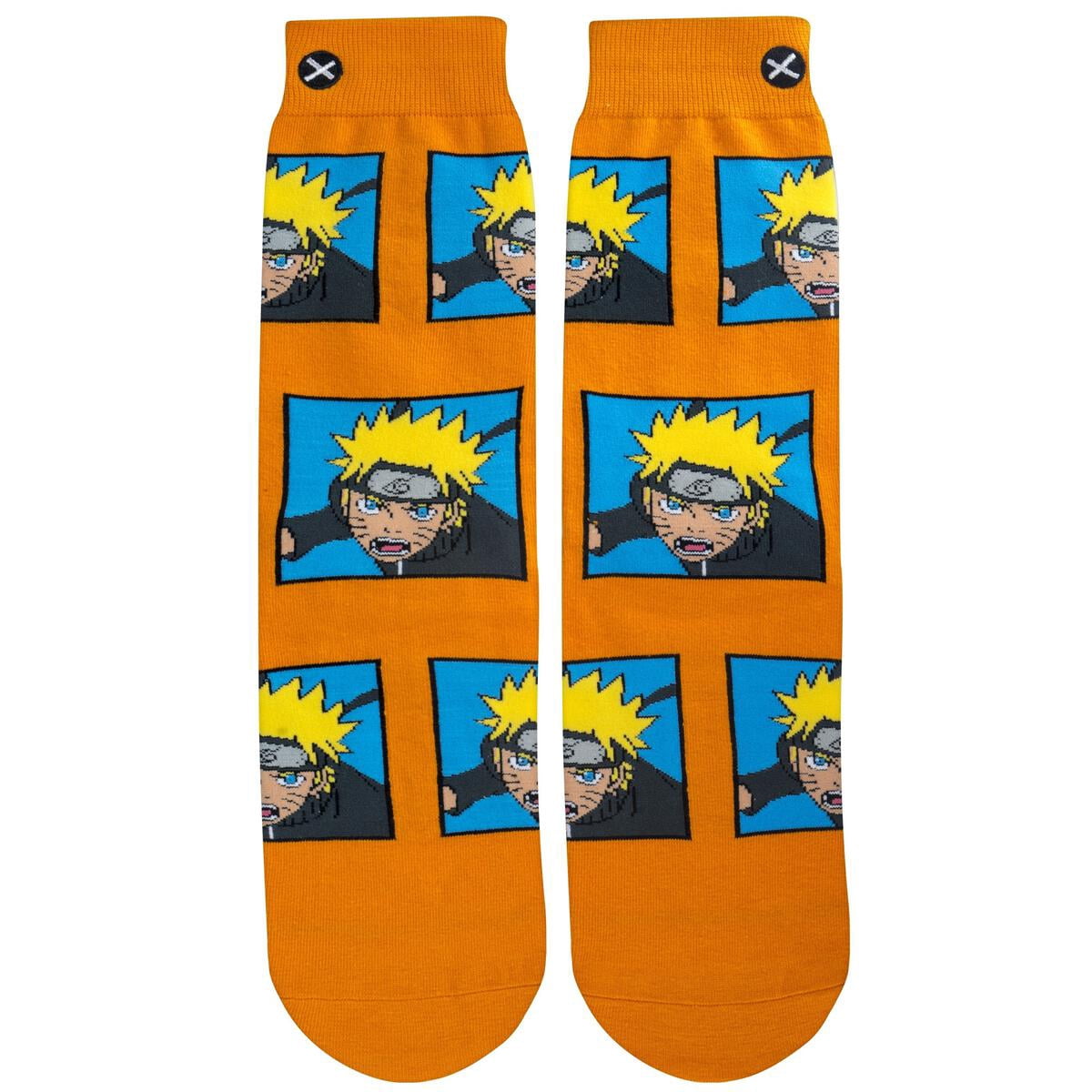 Men's Odd Sox Naruto Heads Orange Crew Socks - OSFM