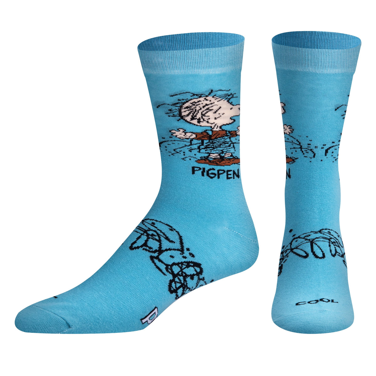 Cool Socks Pigpen Peanuts Charlie Brown Cartoon Crew Socks, Size Large