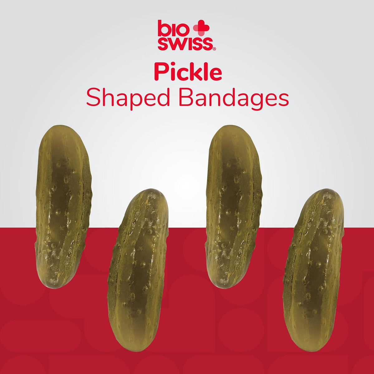 BioSwiss Kids Bandages, Pickle Shaped Self Adhesive Bandage Set, Latex Free, Sterile Wound Care, 24 Count