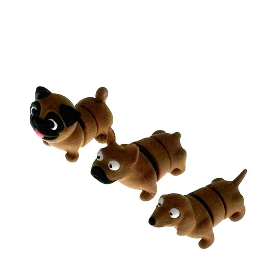 Mini Dog Figures Pug Bulldog Dachshund Articulated 3D Printed US Fidget Gift