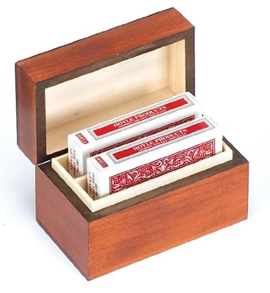 KING Playing Card Box Handmade Wood King of Hearts Playing Cards Box Storage Holder Made in Poland