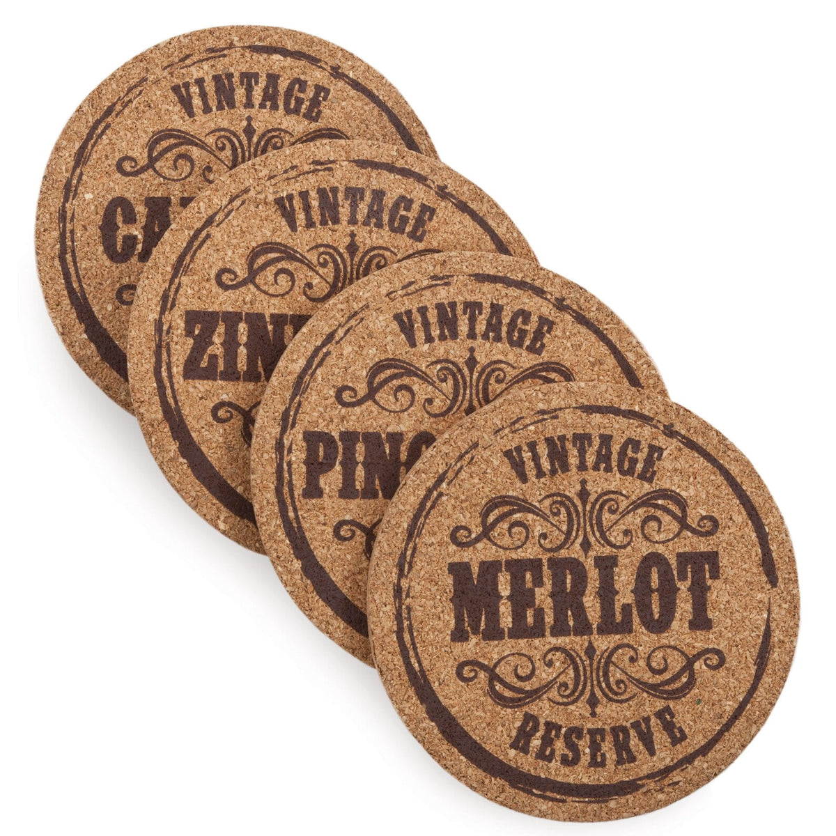 6372841 GRAPVINE COASTER SET TWINE Grapevine 4.5 in. H X 4 in. W X 4.5 in. L Cork Coaster Set (Pack of 1)